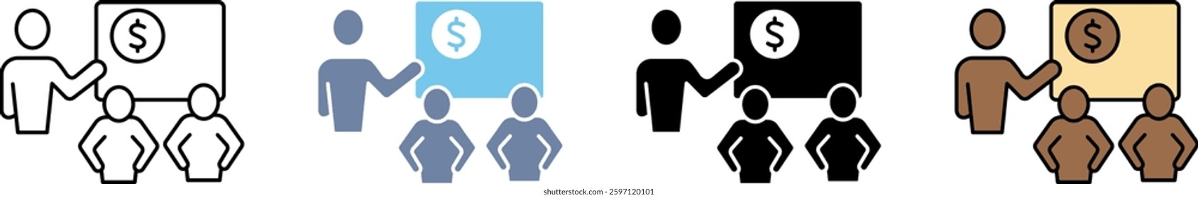 coaching concept line icon. Simple element illustration.