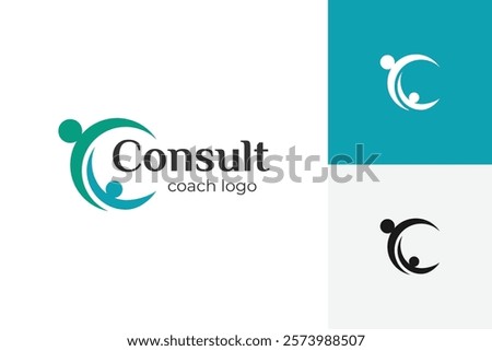 Coaching or Consulting Logo icon design with letter C and people care graphic concept idea for friendship, leadership, health care, Protection vector logo template