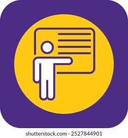 Coaching Preenchido Curva Vetor Ícone Design