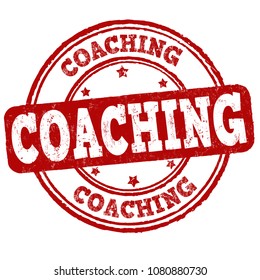 Coaching grunge rubber stamp on white background, vector illustration