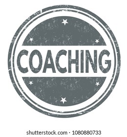 Coaching grunge rubber stamp on white background, vector illustration