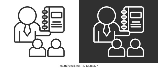 Coaching Guides Icon Set Vetor Collection Isolado Em Preto E Branco