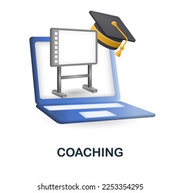 Coaching icon. 3d illustration from performance collection. Creative Coaching 3d icon for web design, templates, infographics and more