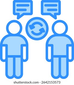 Coaching Icon Blue Color Vector Illustration