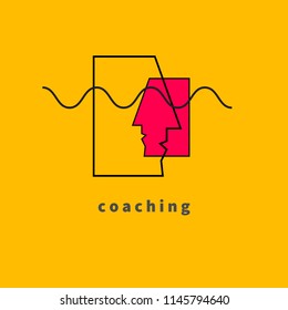 Coaching Icon, Coach Logo, Mentor Sign, Abstract Business Coaching Icon. Vector Illustration