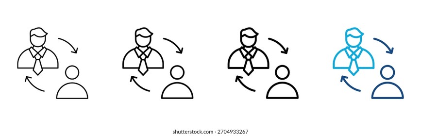 Coaching Icon Different Style Outline Collection Set Vector Illustration
