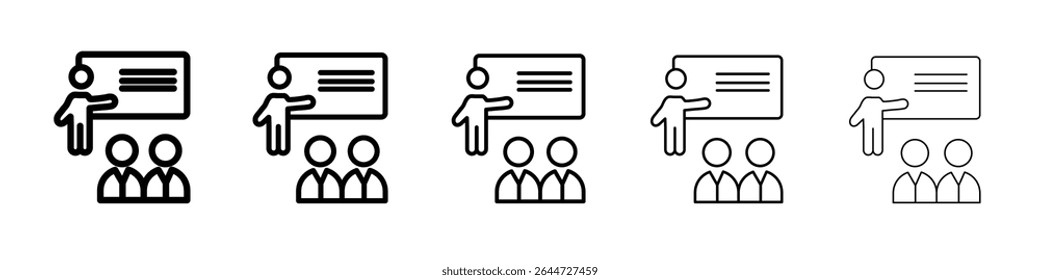 coaching icon flat illustration set logo