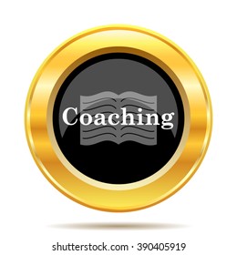 Coaching icon. Internet button on white background. EPS10 vector.
