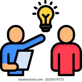 Coaching Icon Lineal Color Vector Illustration