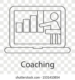 Coaching icon on transparency background. Creative idea design use for your project. Line vector illustration for template, web site, mobile app, presentation.