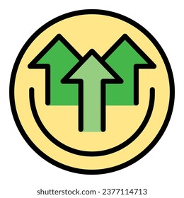 Das Coaching-Symbol umreißt Vektorgrafik. Expertenteam. Zielerfolgsfarbe flach