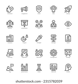 Coaching Icon pack for your website design, logo, app, and user interface. Coaching Icon outline design. Vector graphics illustration and editable stroke.