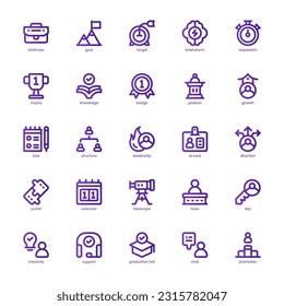 Coaching Icon pack for your website design, logo, app, and user interface. Coaching Icon basic line gradient design. Vector graphics illustration and editable stroke.