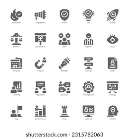 Coaching Icon pack for your website design, logo, app, and user interface. Coaching Icon glyph design. Vector graphics illustration and editable stroke.