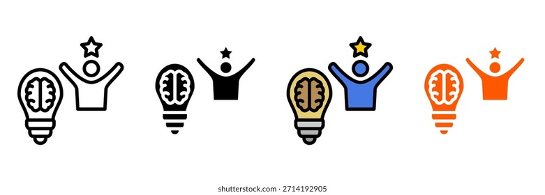 Coaching Icon Set Multiple Style Collection. Mentor, Goal Setting, Motivation, Teamwork, Training, Personal Development, Vision, Strategy, Leadership, Feedback, Success, Performance Review, Empowerm