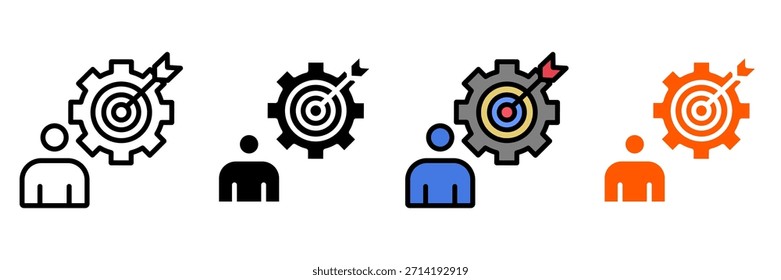 Conjunto de iconos de entrenamiento Colección de estilo múltiple. Mentor, Establecimiento de metas, Motivación, Trabajo en equipo, Capacitación, Desarrollo personal, Visión, Estrategia, Liderazgo, Comentarios, Éxito, Evaluación del desempeño, Empoderamiento