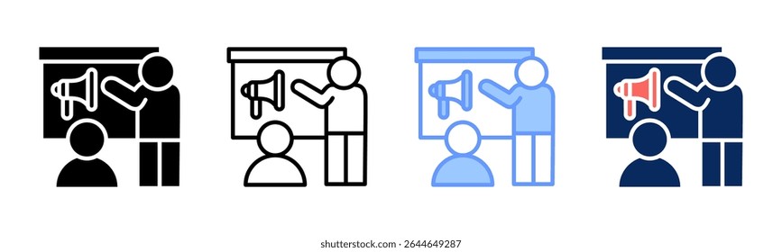 Coaching icon sheet coleção de vários estilos