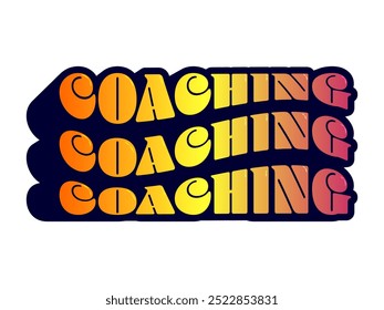 Ícone "COACHING". Ilustração de vetor. Tipografia de Ondas