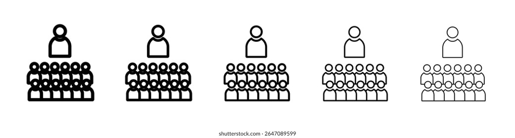 ícone de coaching símbolo de contorno de vetor ou ilustração