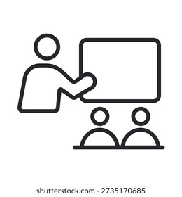 iconos de coaching contorno y estilo plano, fondo transparente