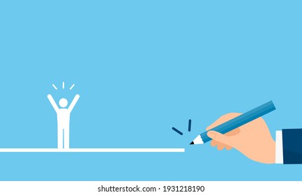 coaching illustration image,hand drawing a line,white isolated,vector