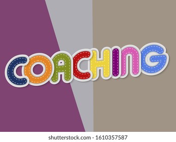 coaching letters banner with border stitches