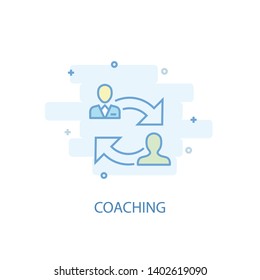 coaching line concept. Simple line icon, colored illustration. coaching symbol flat design. Can be used for UI/UX