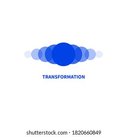 Coaching logo. Transforming, transformation icon. Symbol of coach. Development in business