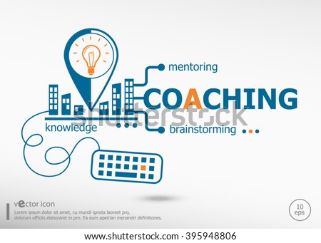 Coaching and marketing concept. Coaching concept for application development, creative process.