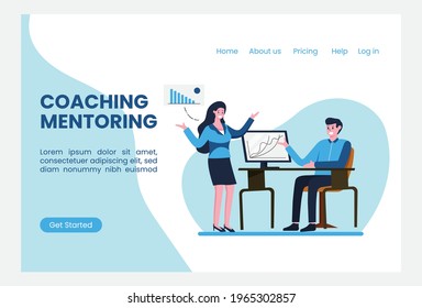 coaching mentoring business plan illustration template for landing page