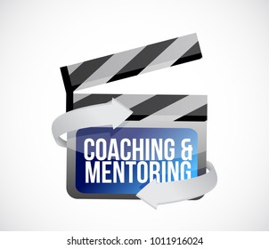 coaching and mentoring clip sign concept illustration design over a white background