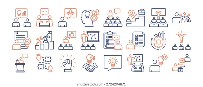 Coaching und Mentoring-Icon-Set	