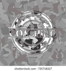 Coaching on grey camo texture