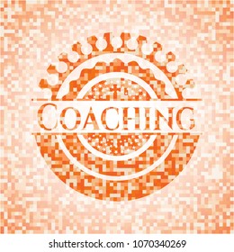 Coaching orange mosaic emblem
