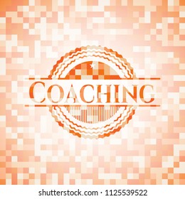 Coaching orange mosaic emblem