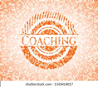 Coaching orange mosaic emblem