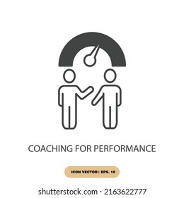 coaching for performance icons  symbol vector elements for infographic web