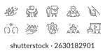 Coaching related line icons. Editable stroke