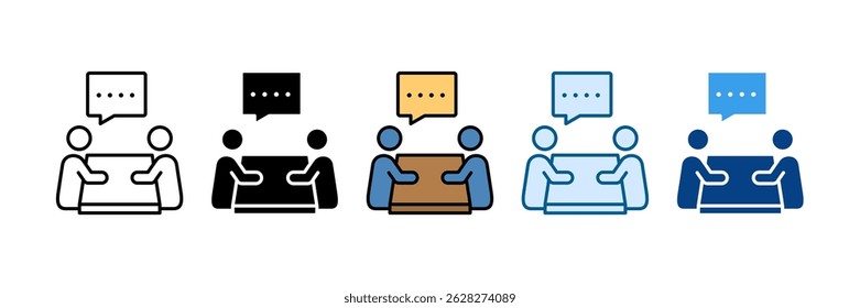 Coaching Session Icon Set Multiple Style Collection