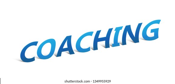 COACHING upright paper letters typography