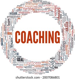 Coaching Vector Illustration Word Cloud Isolated Stock Vector (Royalty ...