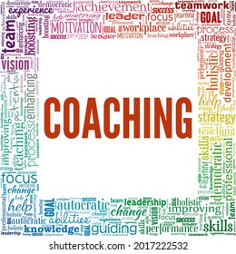 Coaching Vector Illustration Word Cloud Isolated Stock Vector (Royalty ...