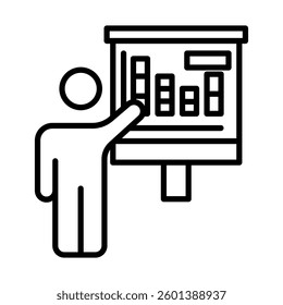 Coaching Vector Line Icon Design