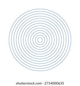 Rueda de entrenamiento de 12 círculos concéntricos. Patrón de rejilla polar. Plantilla en blanco de la vida. Diagrama circular dividido en segmentos iguales. Papel gráfico polar azul. Rueda de la vida, hábitos rastreador ilustración gráfica.