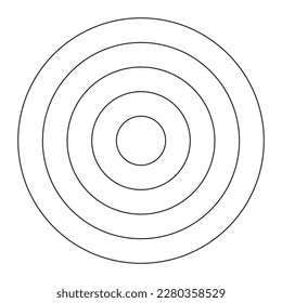 Rueda de entrenamiento. La vida en blanco. Cuadrícula polar de 4 círculos concéntricos. Diagrama de círculo dividido en segmentos. Papel gráfico polar. Rastreador de hábitos o de vida.