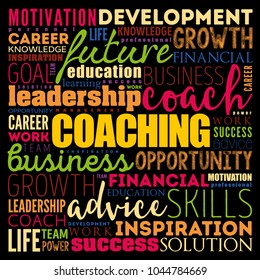 COACHING word cloud collage, business concept background