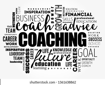 COACHING word cloud collage, business concept background