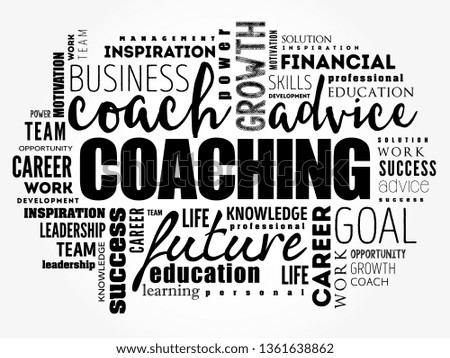COACHING word cloud collage, business concept background