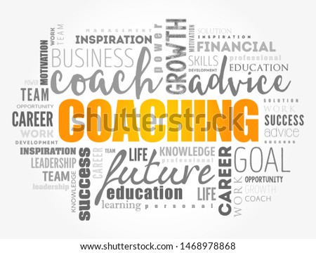 COACHING word cloud collage, business concept background