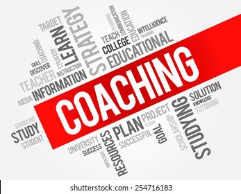COACHING word cloud, education concept